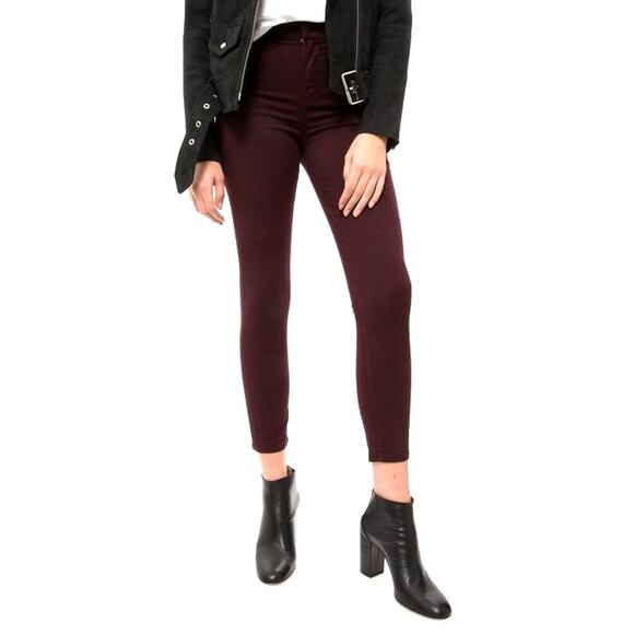 Citizens of Humanity Womens Rocket Crop High Rise Skinny Maroon Size 26 - Picture 1 of 9